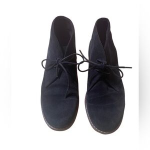 Hush Puppies Chukka Boots Womens Size 9 Black Suede Leather Waterproof Shoe